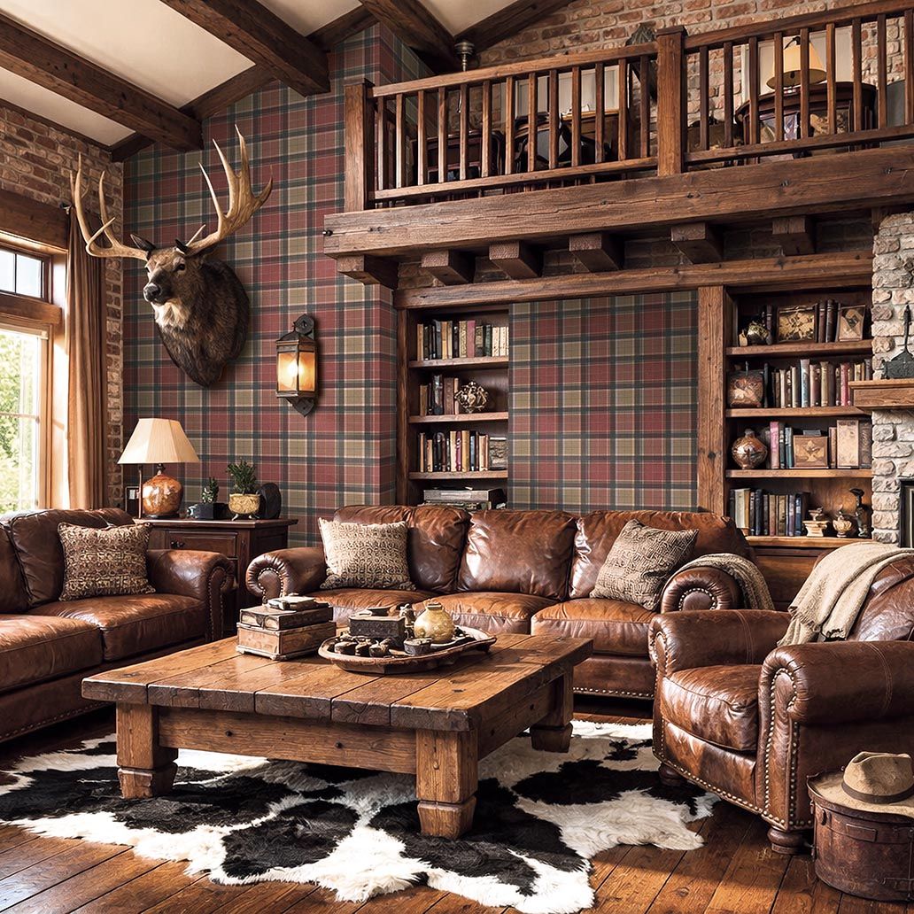 CA10411 Stirling Red and Tan Wallpaper by Carl Robinson for Today Inte
