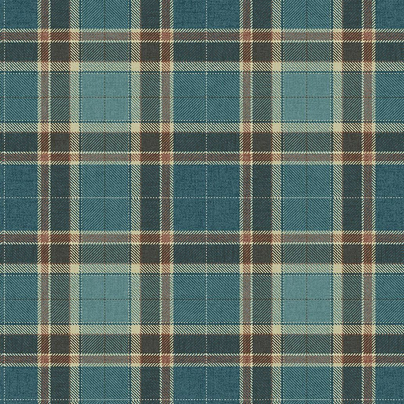 CA10412 Stirling Blue and Brick Wallpaper by Carl Robinson for Today I