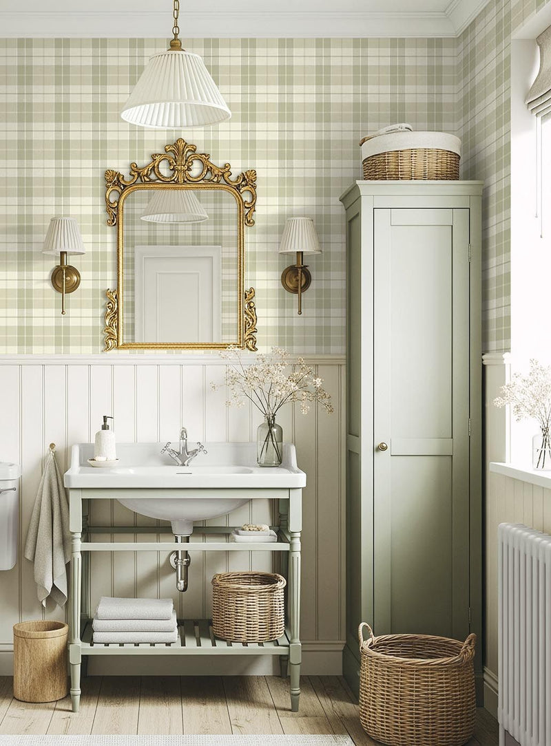 CA10504 Melrose Hint of Green Wallpaper by Carl Robinson for Today Int
