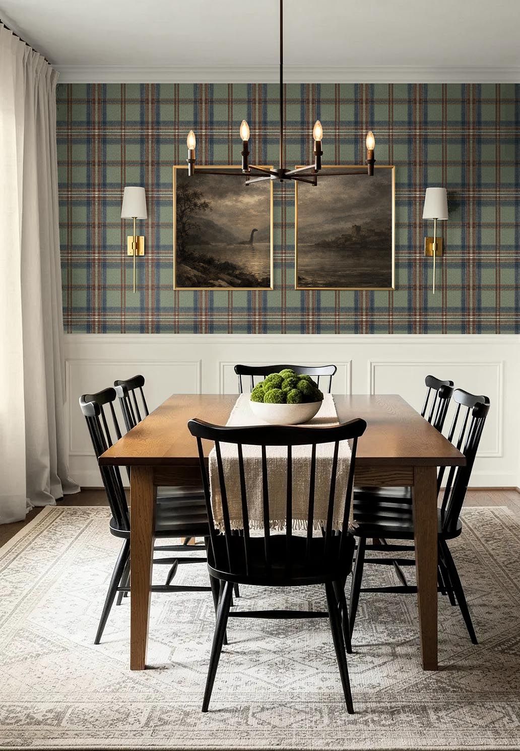CA10701 Berwick Green and Navy Wallpaper by Carl Robinson for Today In