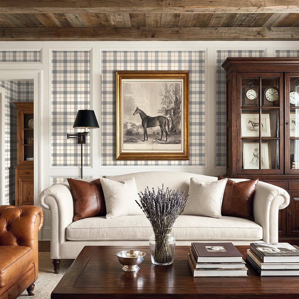 CA11011 Torridon Black Red and Cream Wallpaper by Carl Robinson for To