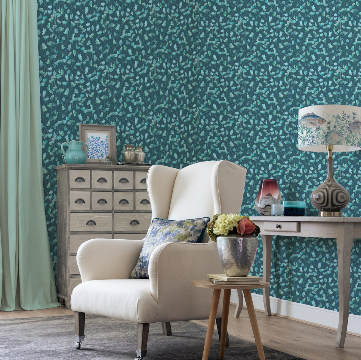 Cala Teal European Summer Wallpaper by Voyage Maison | CALA/WPO/TEA
