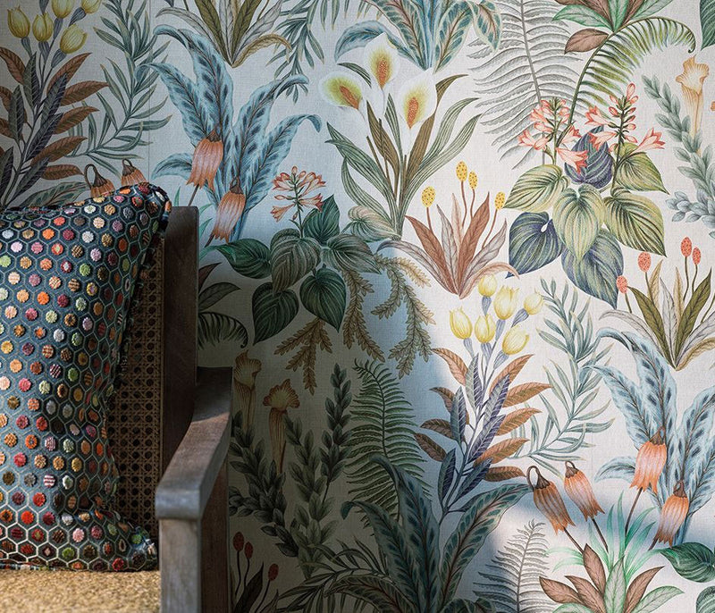 W7812-03 Calla Lily Rhapsody Azure Wallpaper by Osborne & Little