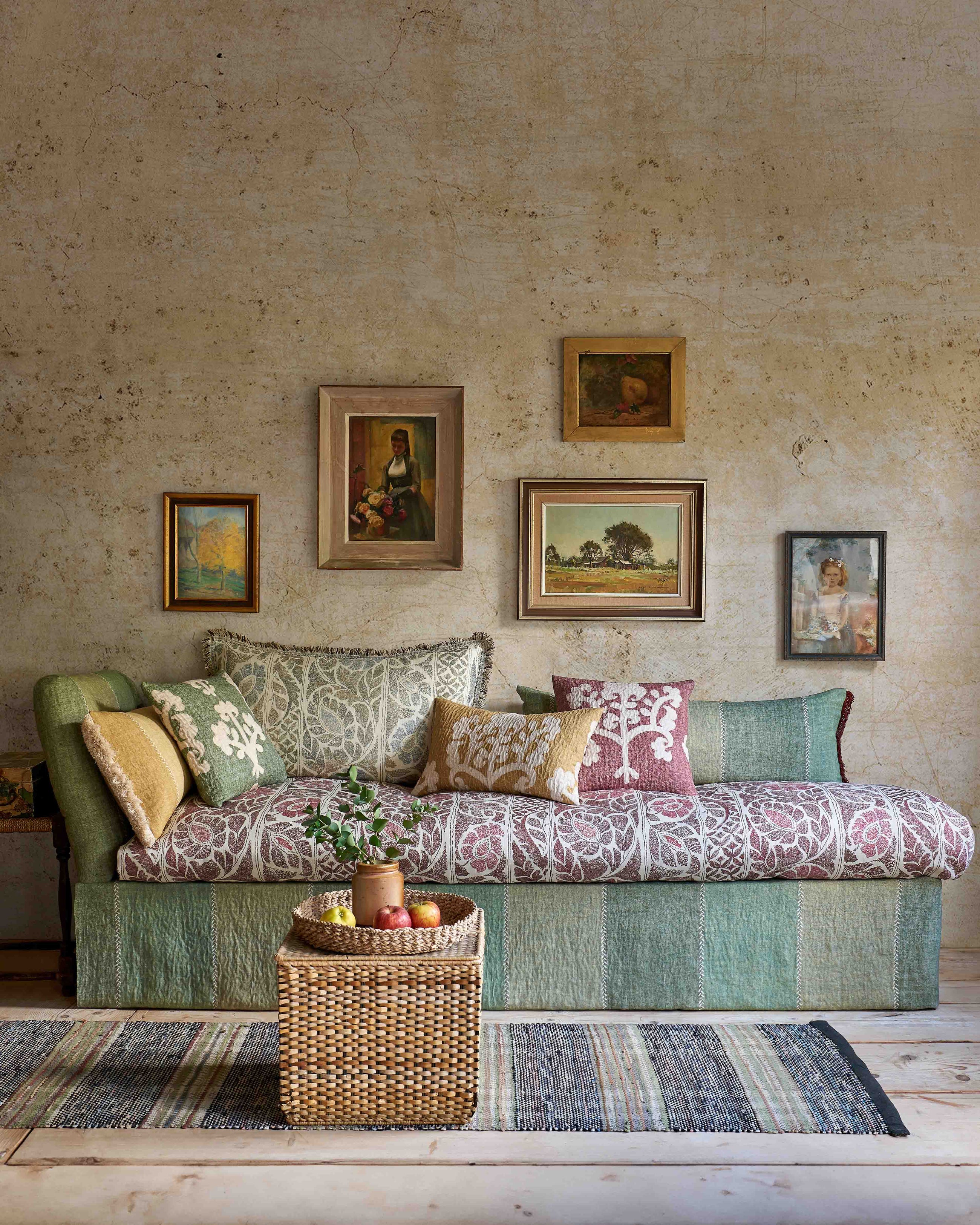 Caravan Green Tea Boho Fabric by Lewis & Wood
