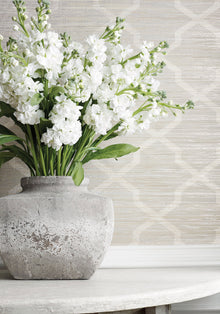 Carolyn Trellis Natural Resource 2 Wallpaper by Thibaut