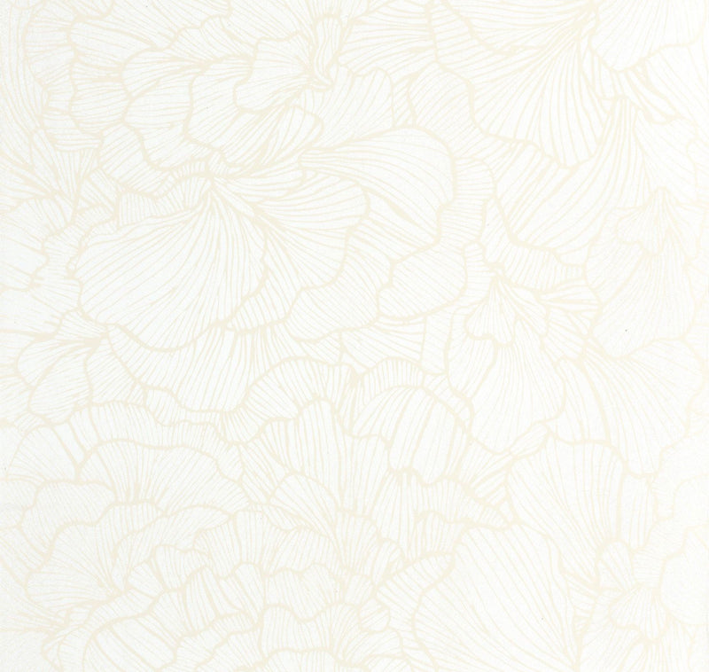 107080063 Delicate Petals Blanc Wallpaper by Caselio
