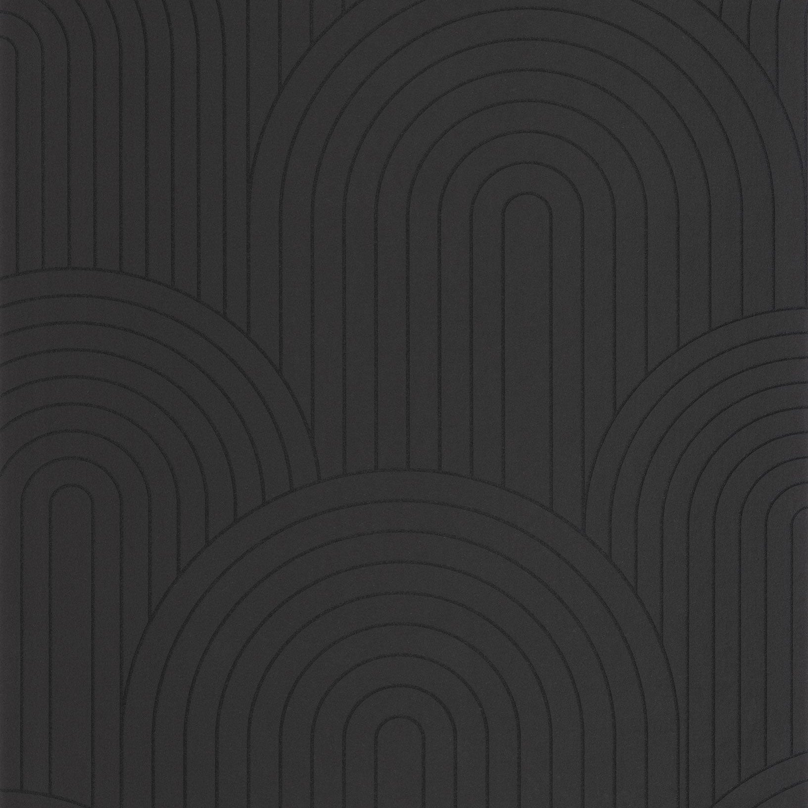 107119982 Curved Line Noir Wallpaper by Caselio
