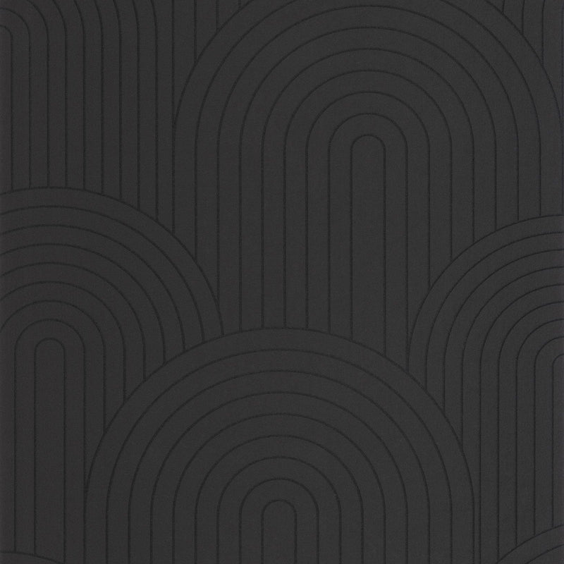 107119982 Curved Line Noir Wallpaper by Caselio