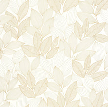 107150251 Little Botanica Blanc Or Wallpaper by Caselio