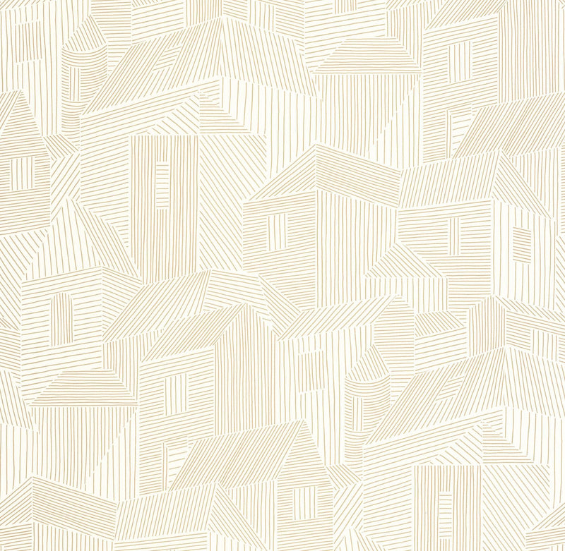 107180228 Village Blanc Or Wallpaper by Caselio