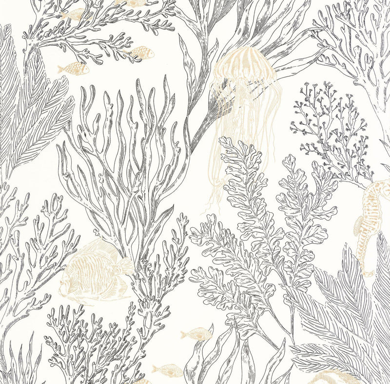 107190971 Deep Abyss Blanc Noir Or Wallpaper by Caselio