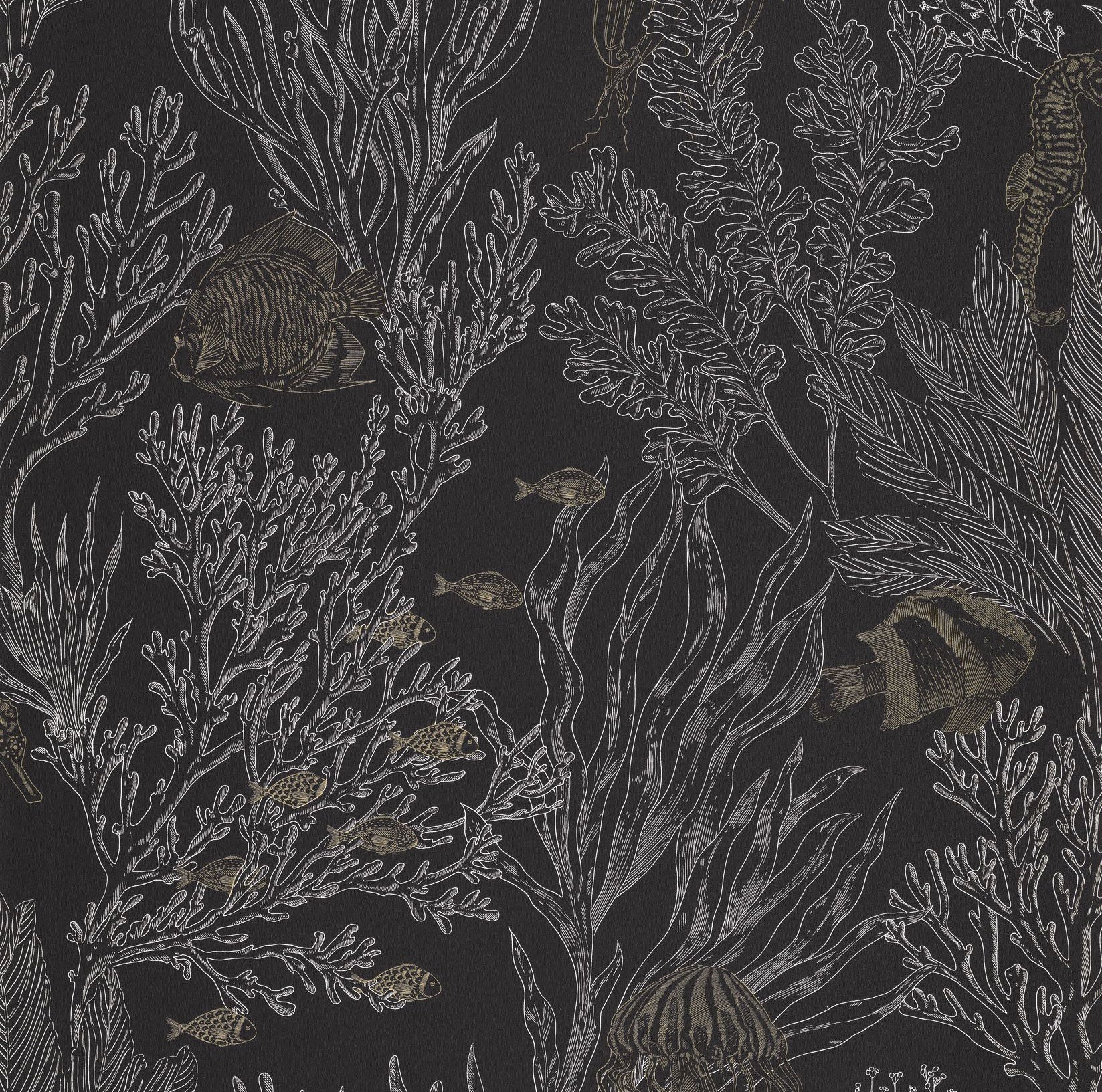 107199948 Deep Abyss Noir Or Wallpaper by Caselio