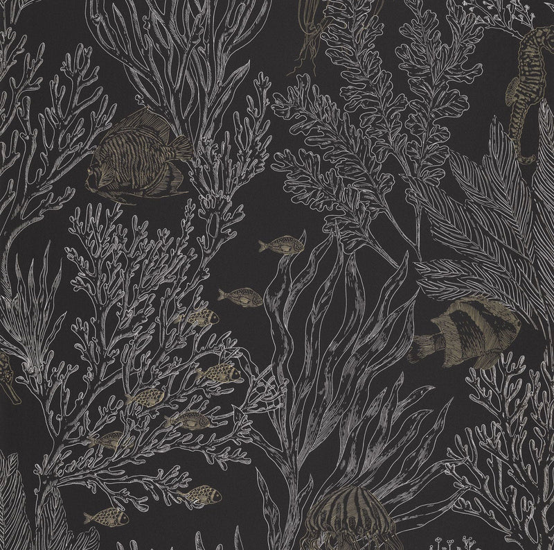 107199948 Deep Abyss Noir Or Wallpaper by Caselio