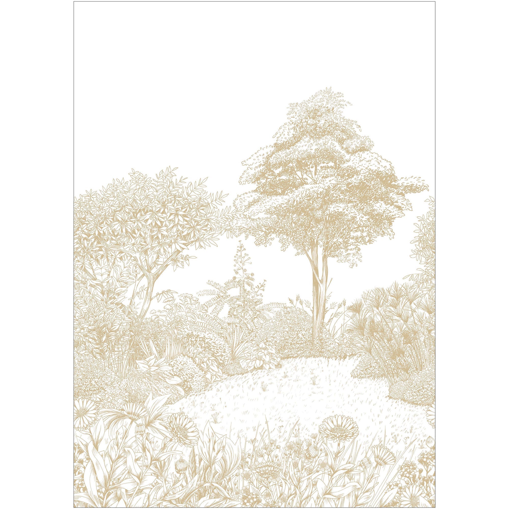 107230103 Floral Square Caramel Mural by Caselio