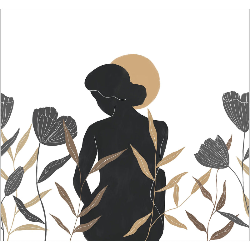 107240908 Moon Woman Noir Et Blanc Mural by Caselio