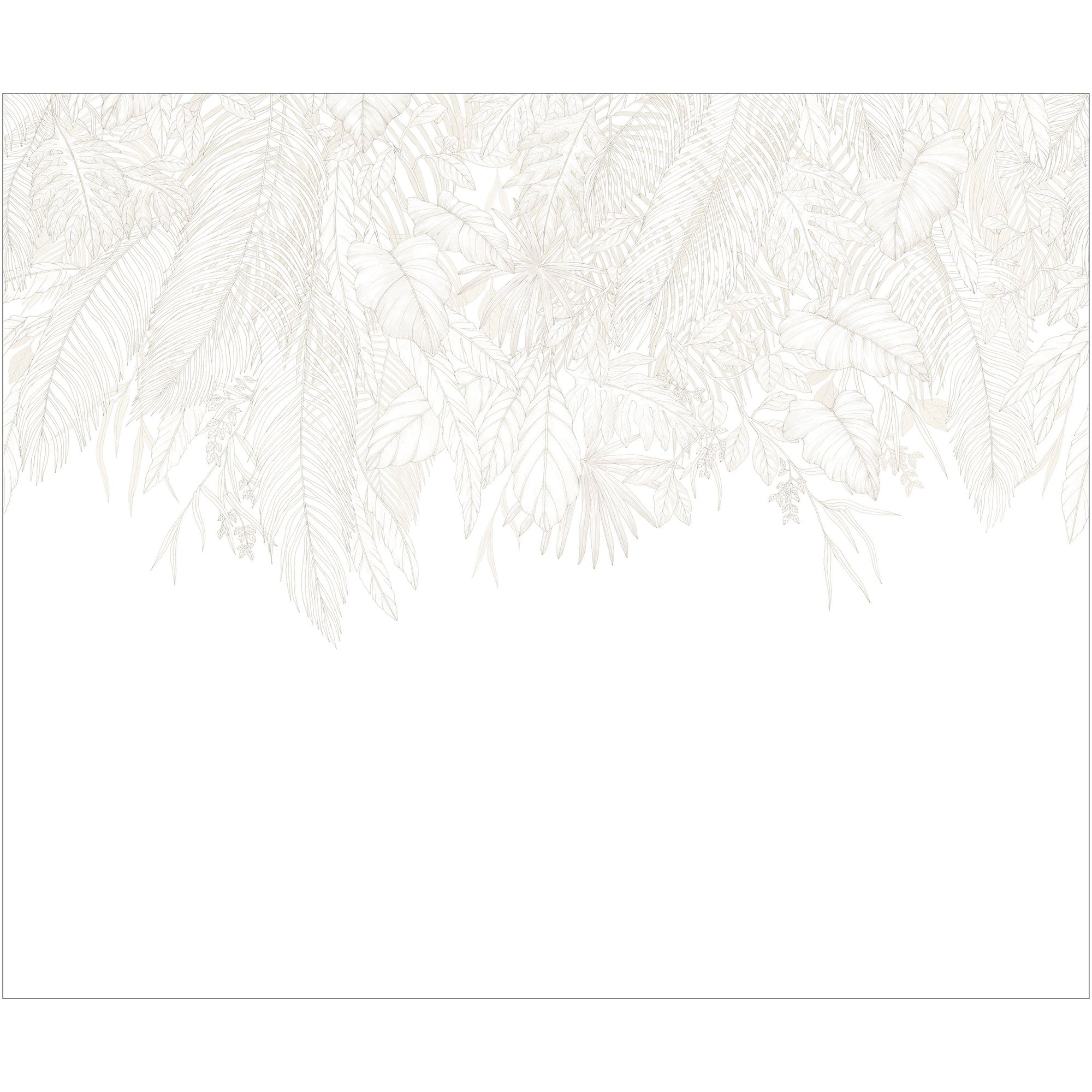 107260007 Descendant Jungle Blanc Mural by Caselio