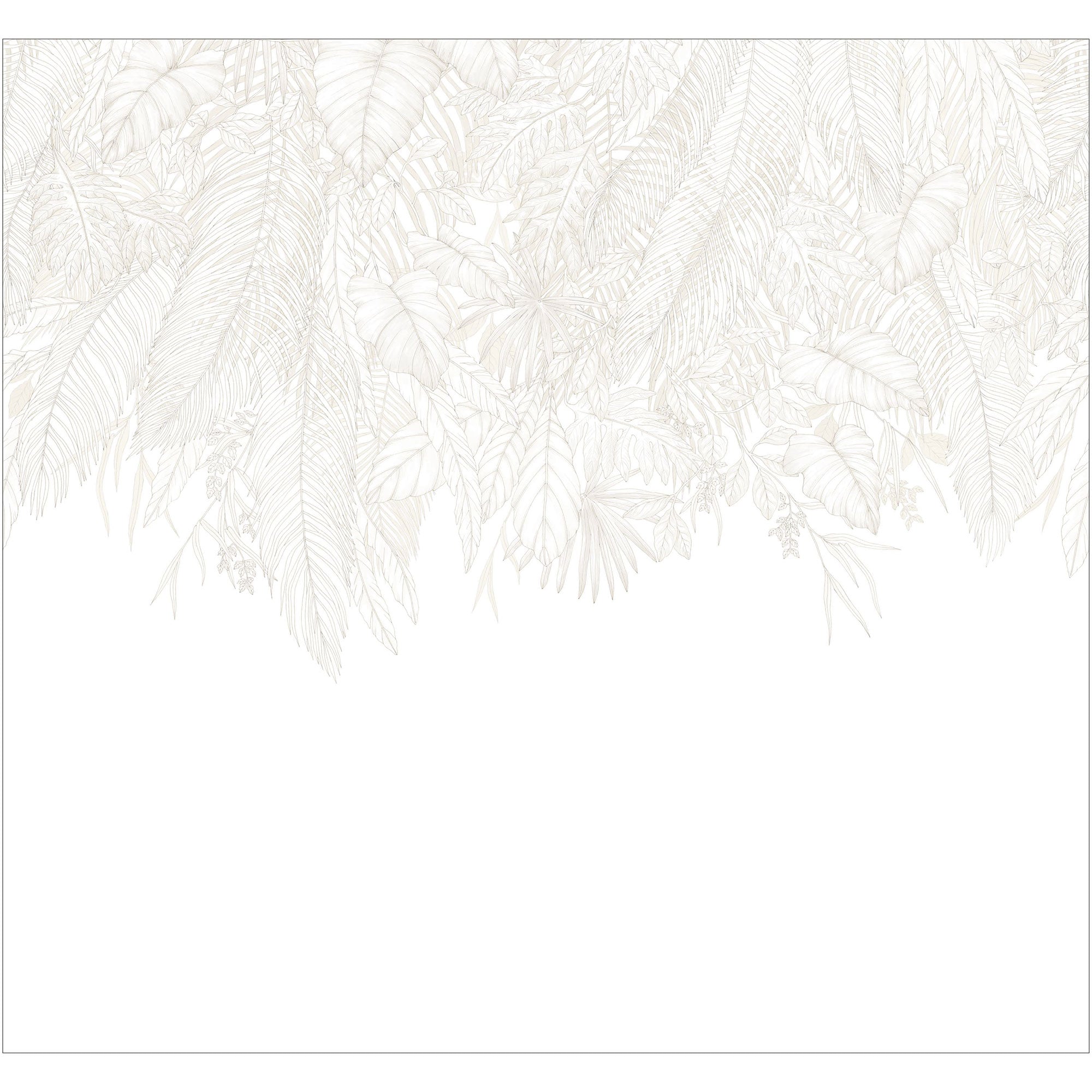 107260008 Descendant Jungle Blanc Mural by Caselio