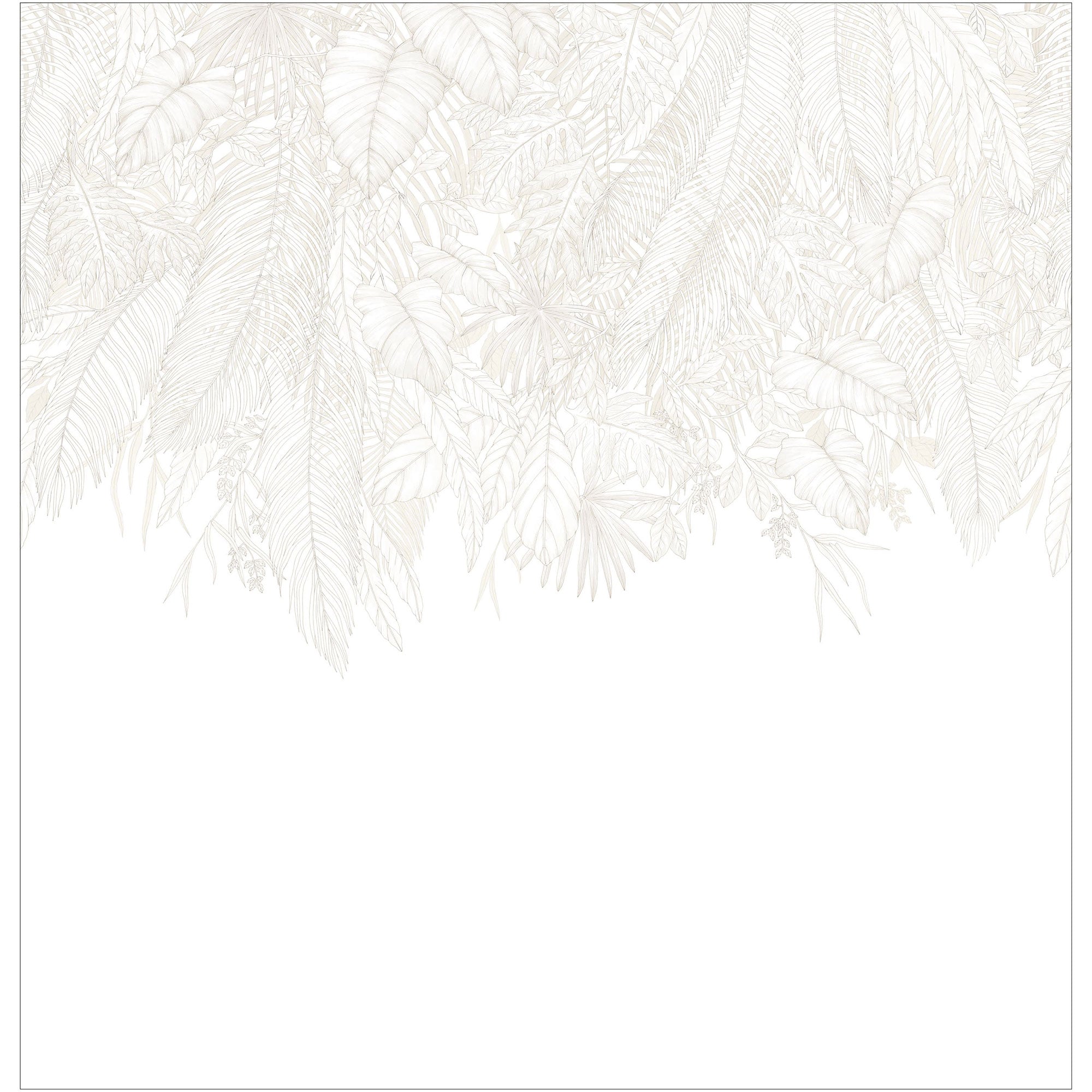 107260009 Descendant Jungle Blanc Mural by Caselio