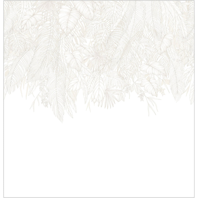 107260009 Descendant Jungle Blanc Mural by Caselio