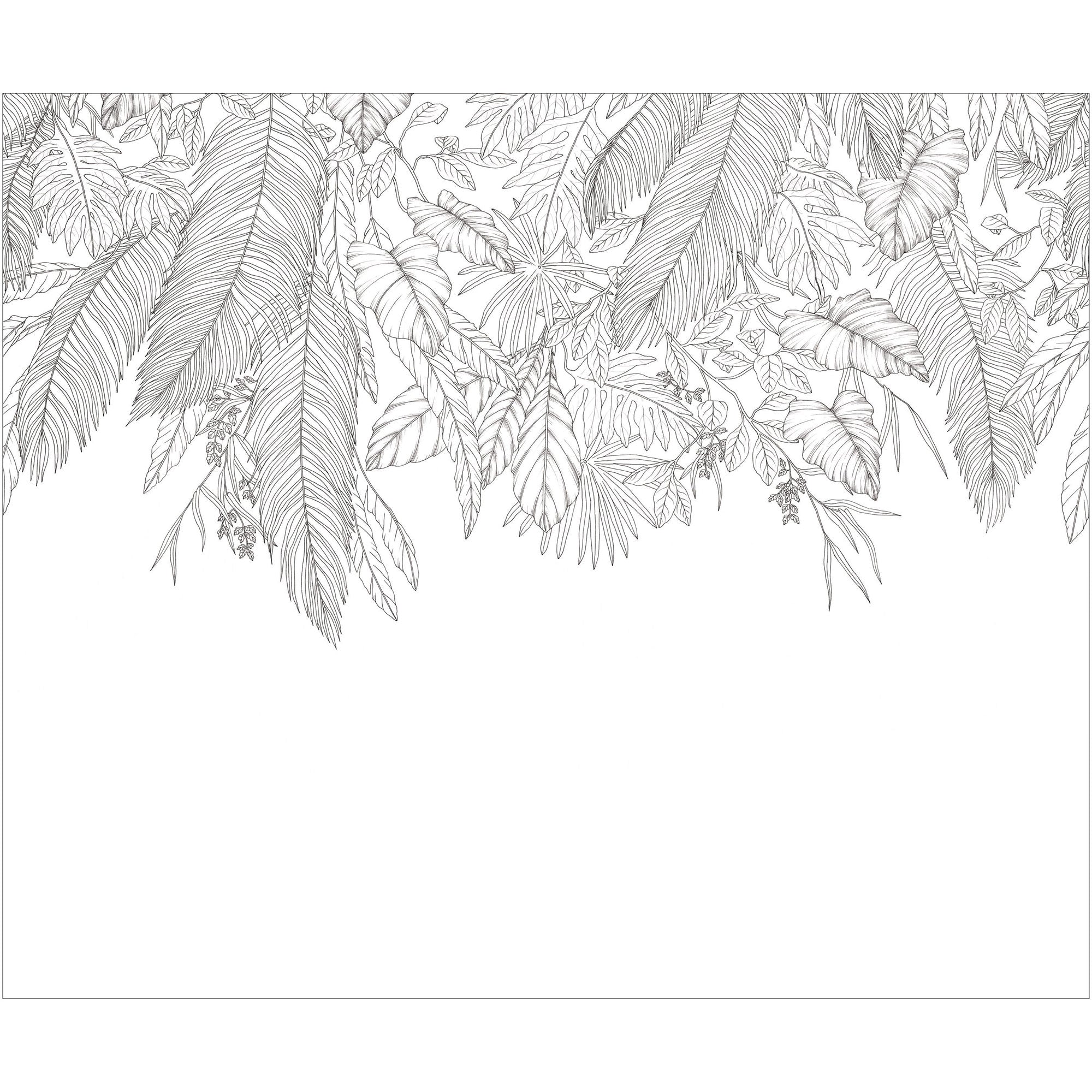 107260907 Descendant Jungle Noir Et Blanc Mural by Caselio