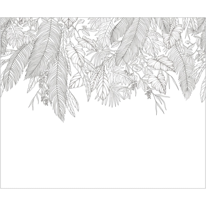 107260907 Descendant Jungle Noir Et Blanc Mural by Caselio