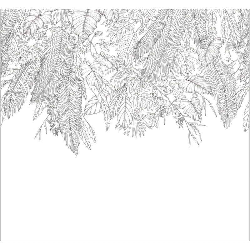 107260908 Descendant Jungle Noir Et Blanc Mural by Caselio