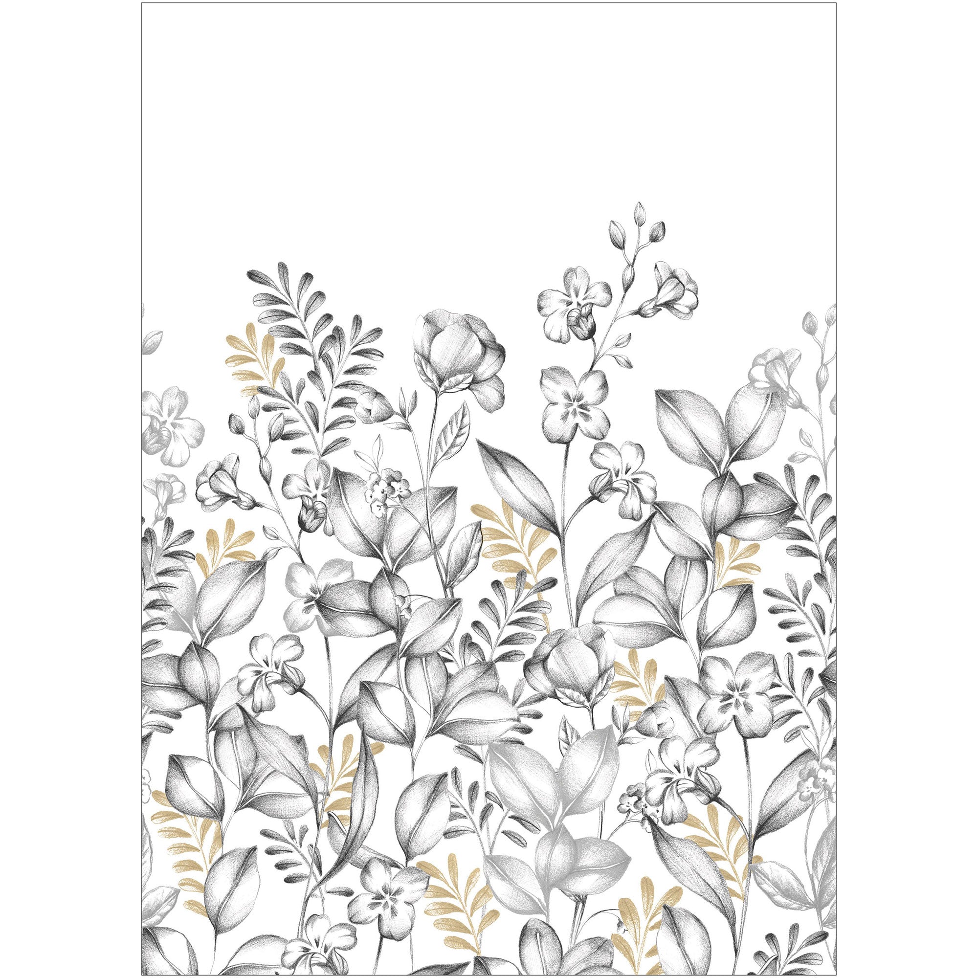 107280903 Florescence Noir Et Blanc Mural by Caselio