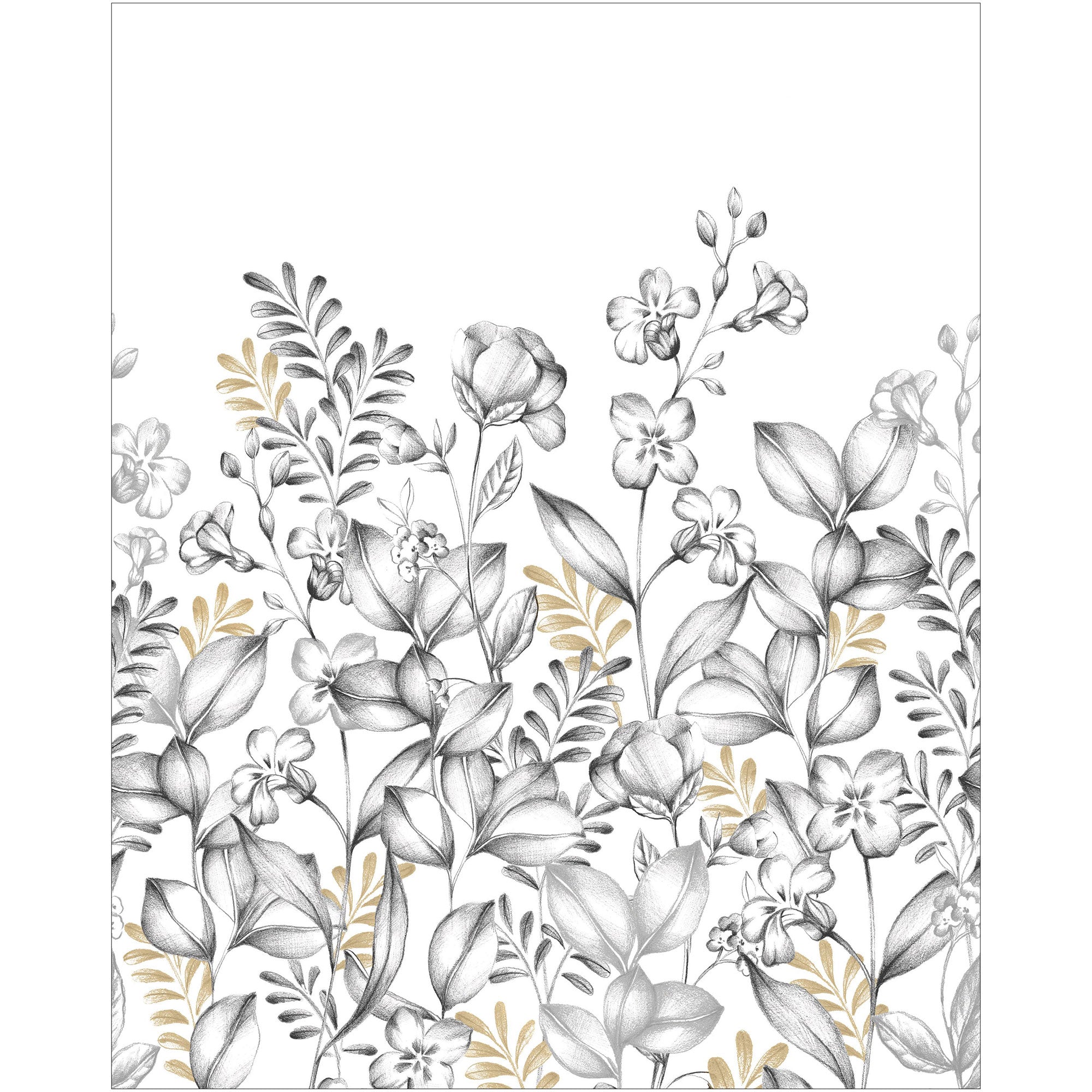 107280905 Florescence Noir Et Blanc Mural by Caselio