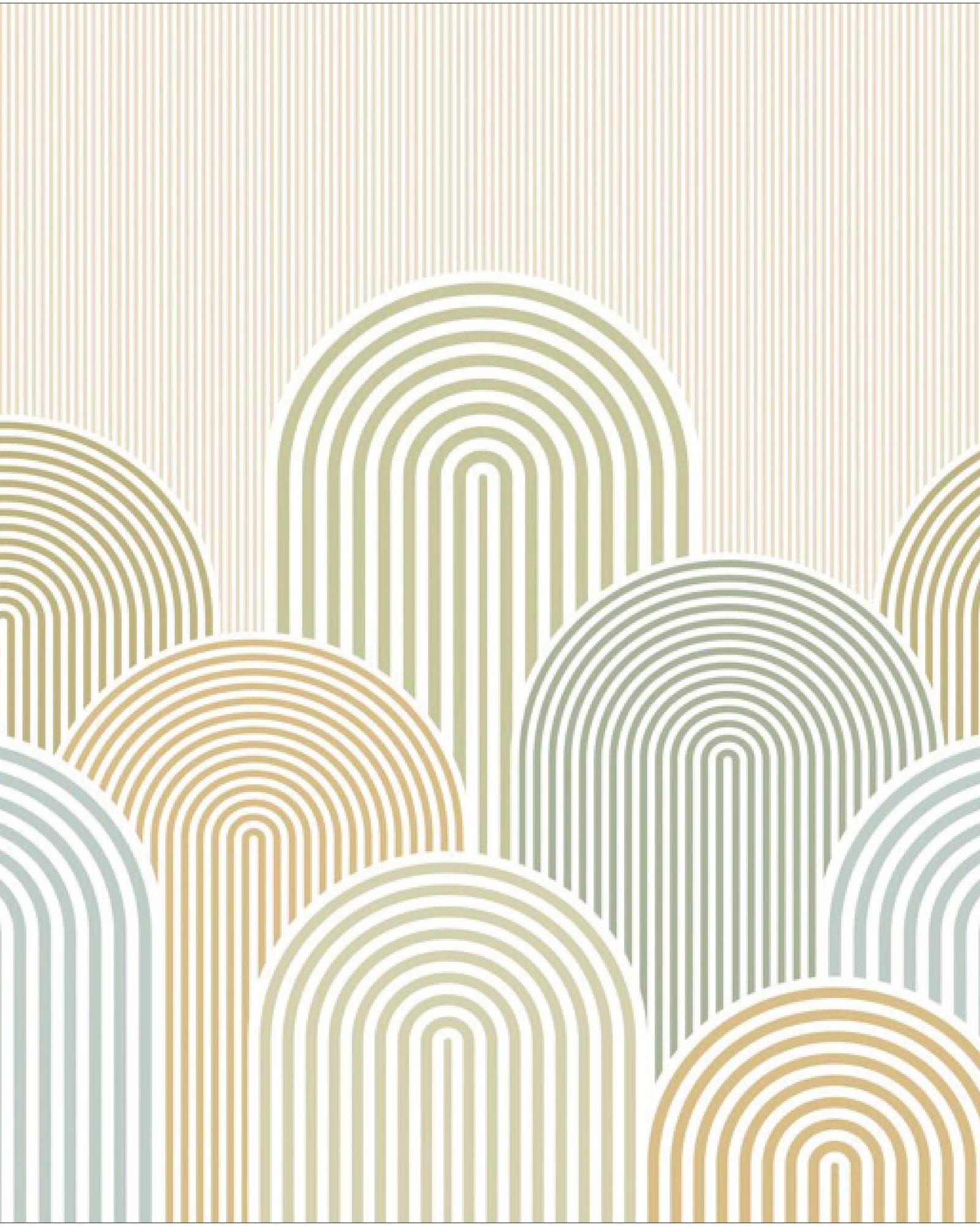 MIP107822701 Arched Line Green Blue Mural by Caselio