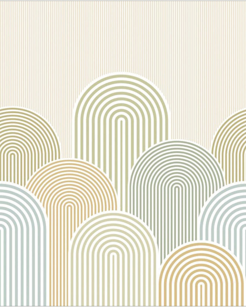 MIP107822702 Arched Line Green Blue Mural by Caselio