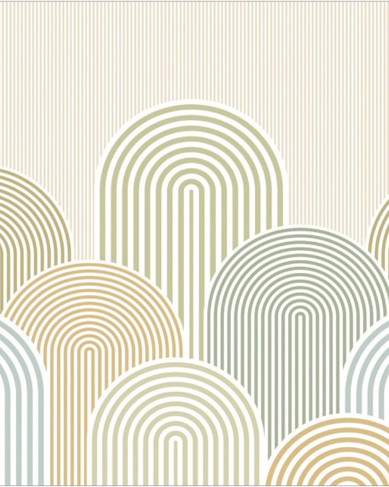 MIP107822706 Arched Line Green Blue Mural by Caselio