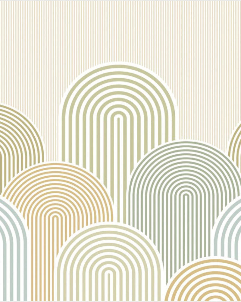 MIP107822706 Arched Line Green Blue Mural by Caselio