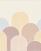 Arched Line Multicoloured Mix & Stripes Mural by Caselio