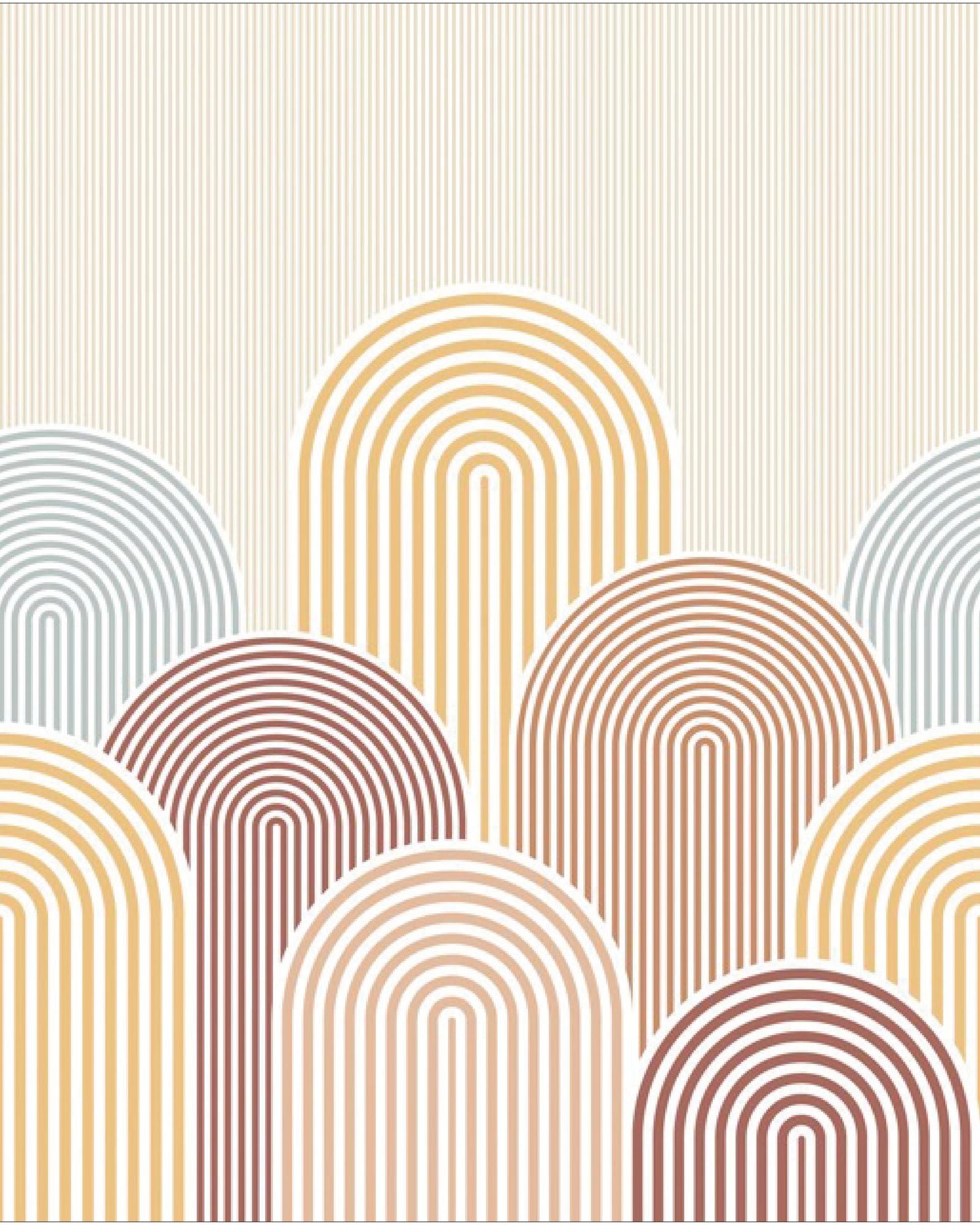 MIP107824602 Arched Line Multicoloured Mural by Caselio