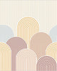 Arched Line Multicoloured Mix & Stripes Mural by Caselio