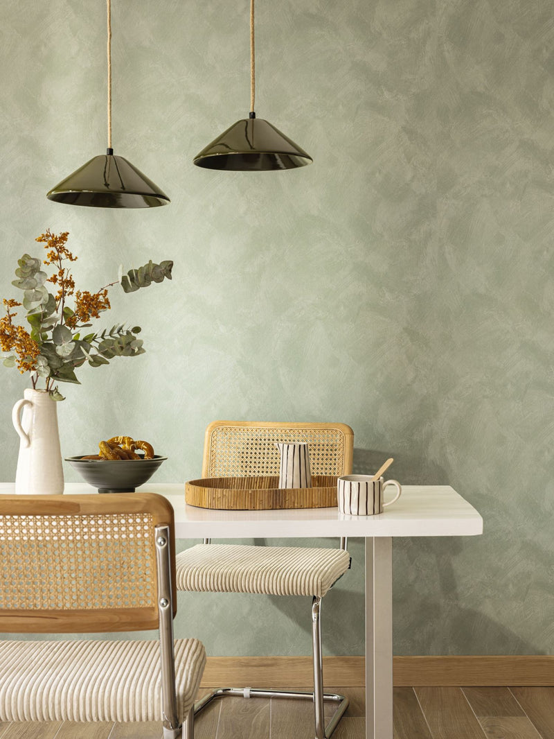 MIP106087456 Uni Mat Green Eucalyptus Wallpaper by Caselio