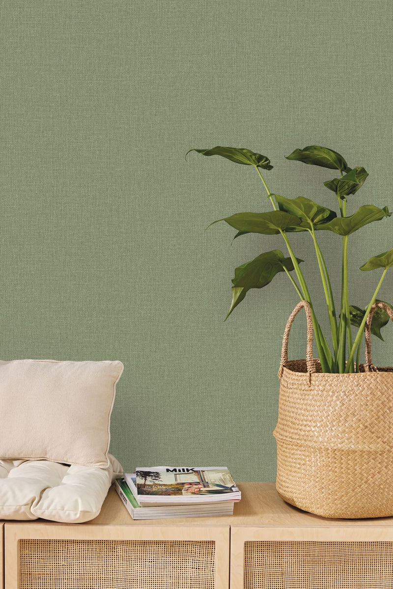 MIP104017650 Uni Mat Green Fougere Wallpaper by Caselio