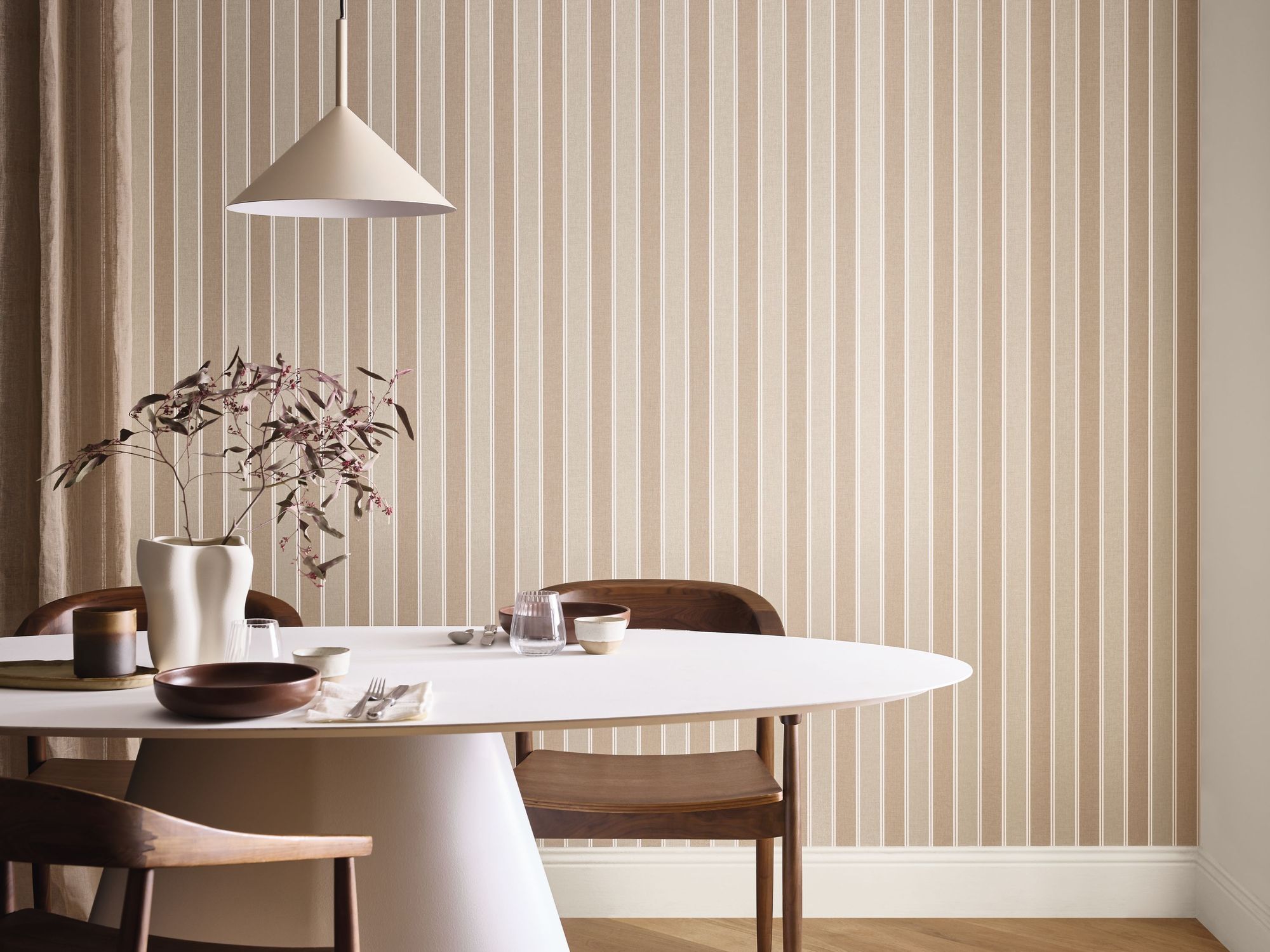 MIP106731120 Classic Lines Taupe Gold Wallpaper by Caselio