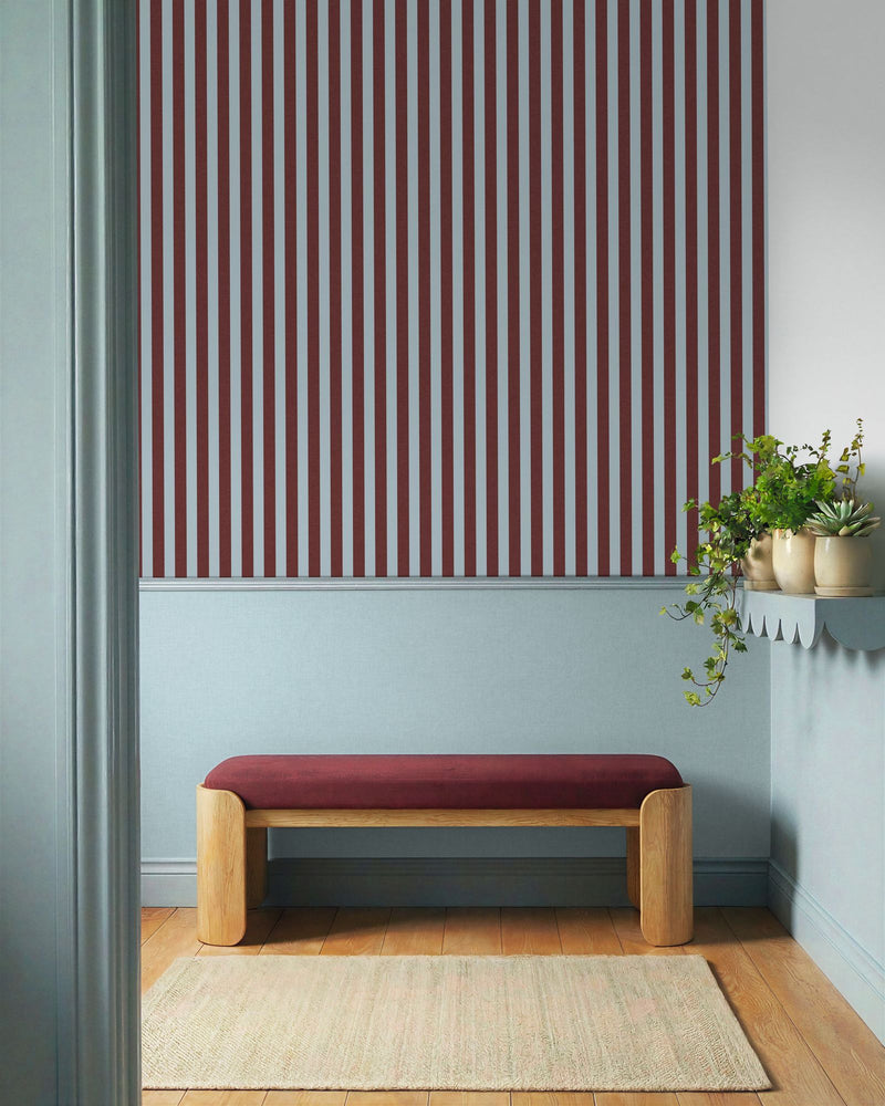 MIP107766089 Bold Line Blue Bordeaux Wallpaper by Caselio