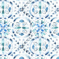 Casia Denim Country Folk Wallpaper by Voyage Maison