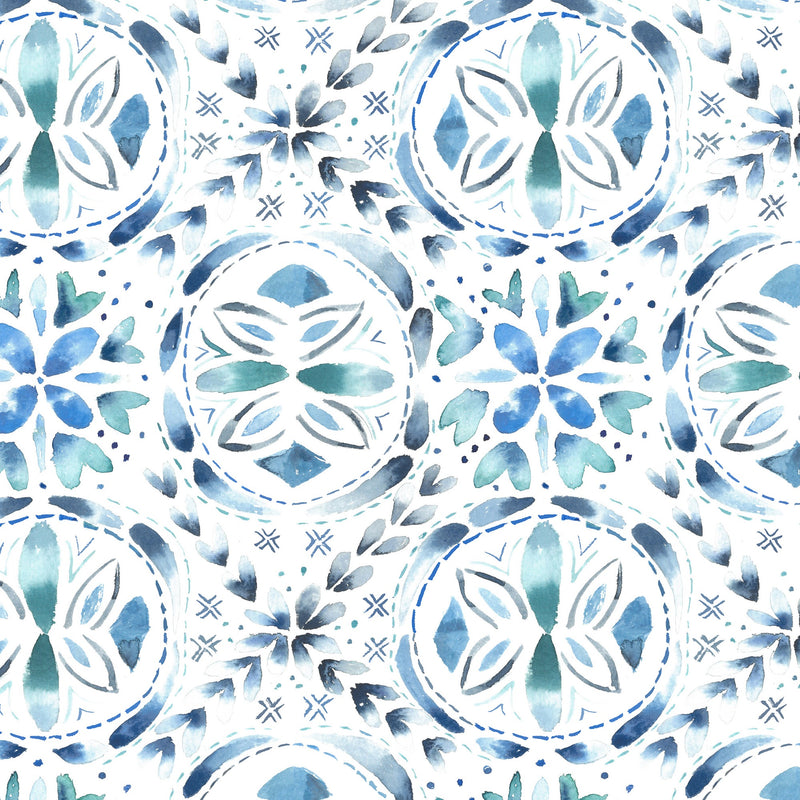 Casia Denim Country Folk Wallpaper by Voyage Maison | CASIA/WPO/DEN
