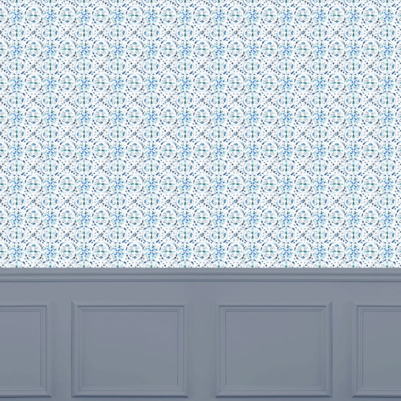 Casia Denim Country Folk Wallpaper by Voyage Maison | CASIA/WPO/DEN