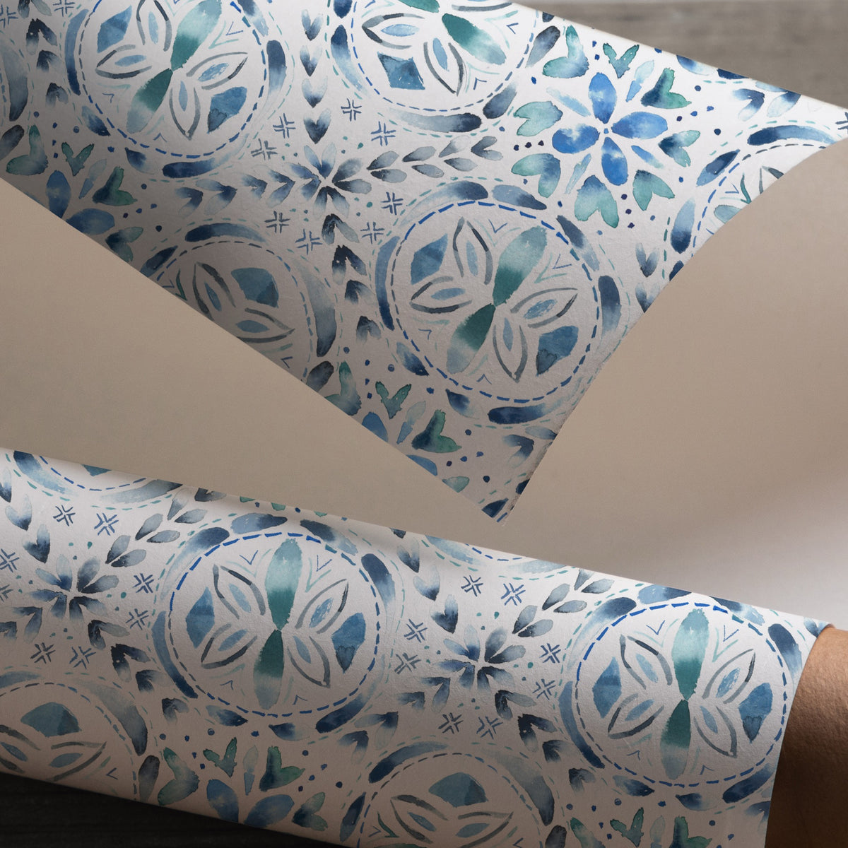 Casia Denim Country Folk Wallpaper by Voyage Maison | CASIA/WPO/DEN
