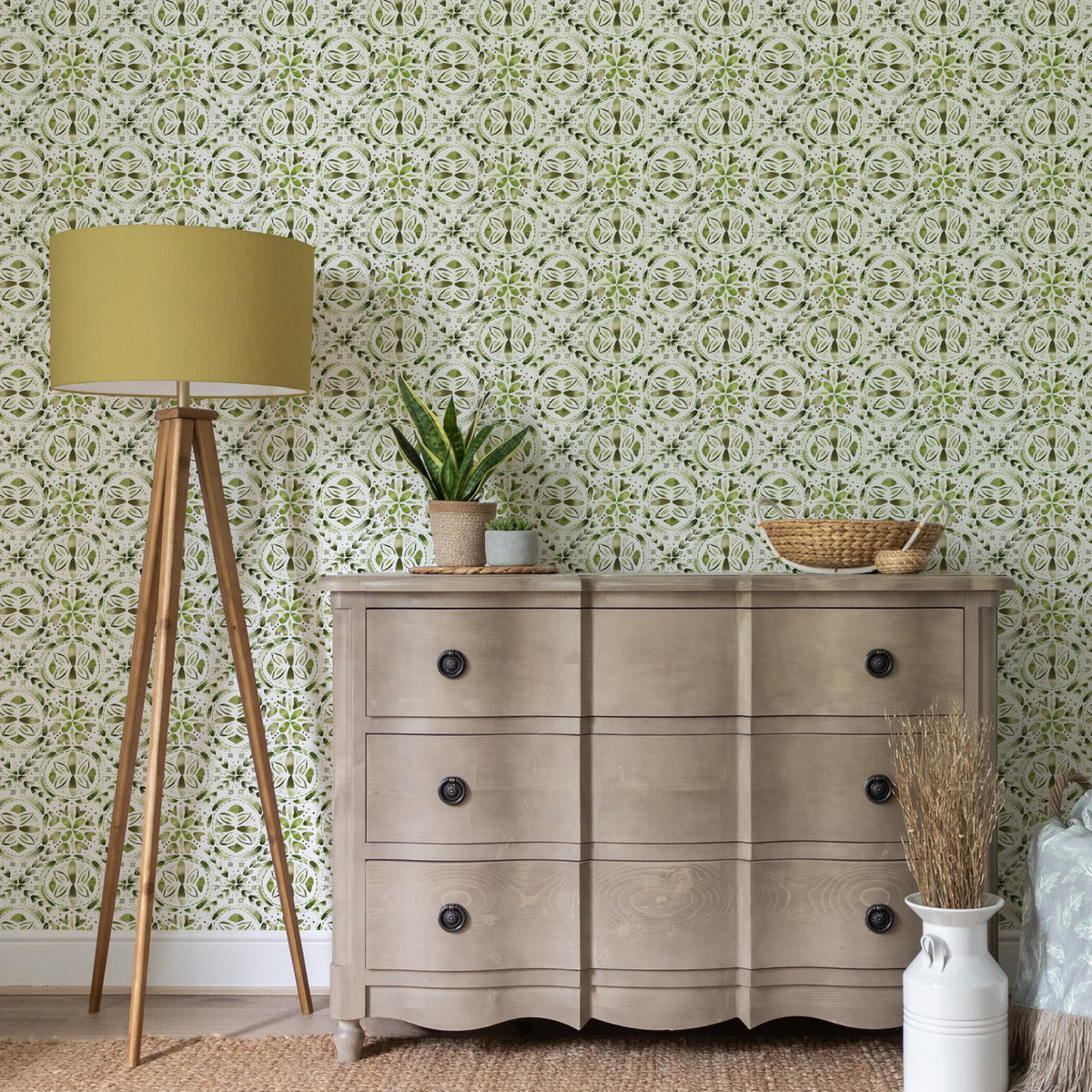 Casia Sage Country Folk Wallpaper by Voyage Maison | CASIA/WPO/SAG
