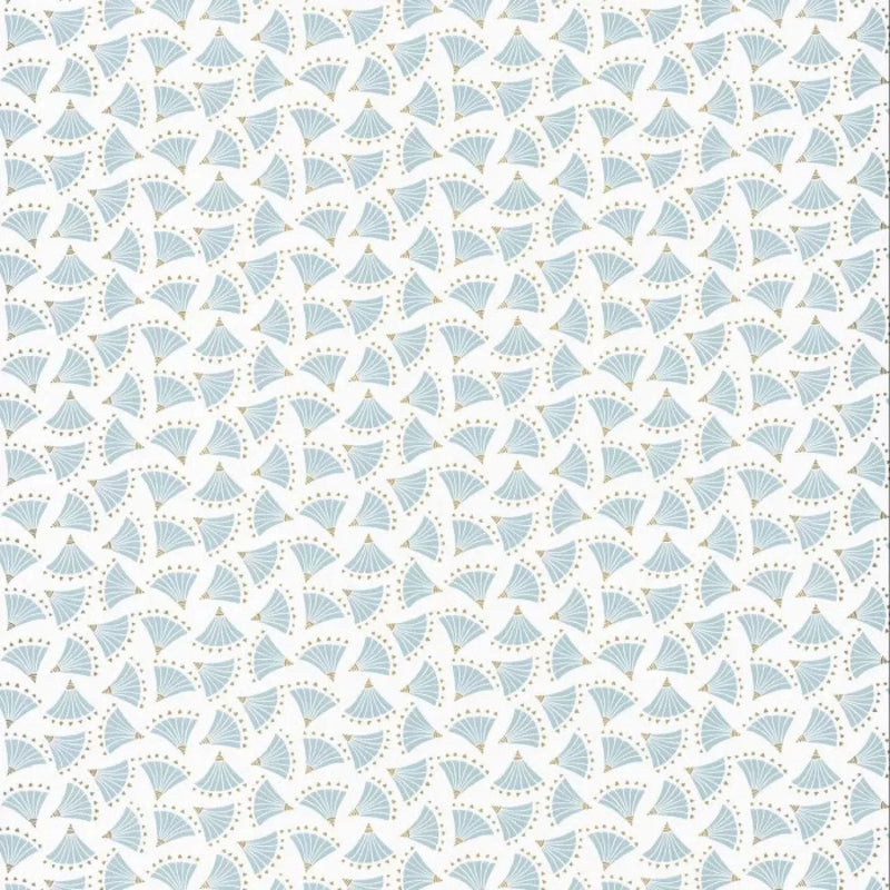 100366100 Hanami Origami Bleu Clair/Gold Color Box 3 Wallpaper by Caselio