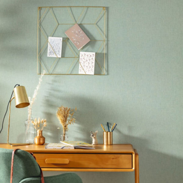 103237000 Uni Metallise/Irise Vert Amande Dore Color Box 3 Wallpaper by Caselio