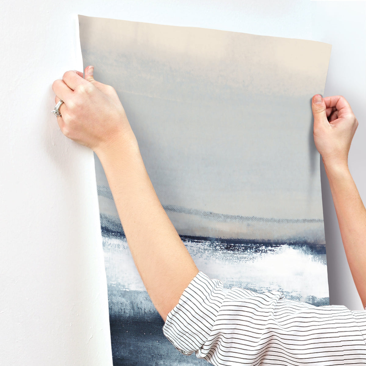 CB1135M Grounded Navy Carol Benson Cobb Mural by York Wallcoverings