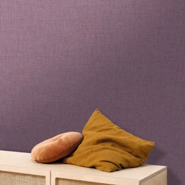 68525642 Linen Uni Aubergine Color Box 3 Wallpaper by Caselio