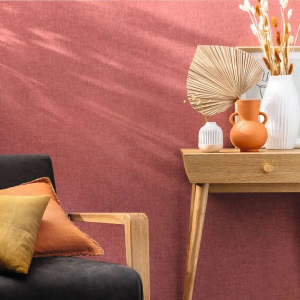 68525760 Linen Uni Lie De Vin Color Box 3 Wallpaper by Caselio