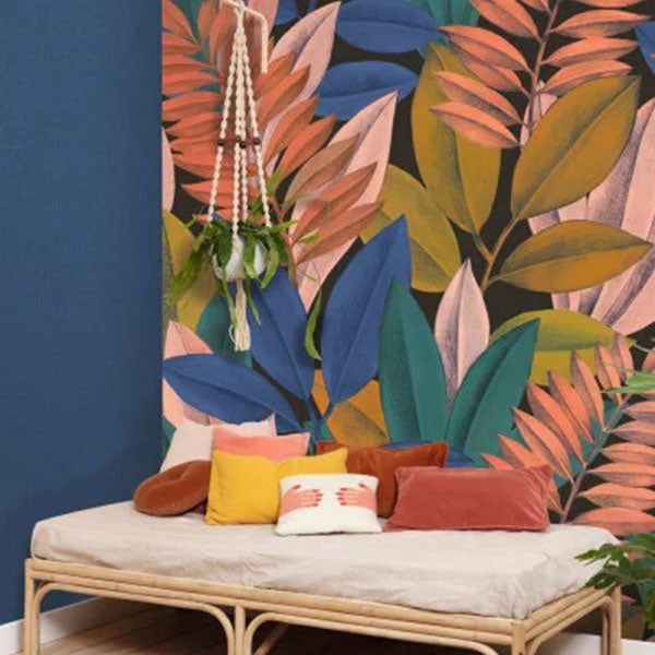 68526640 Linen Uni Bleu Marine Fonce Color Box 3 Wallpaper by Caselio